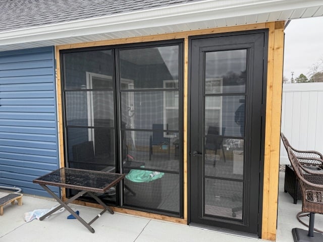 double mull full height no center bars and door